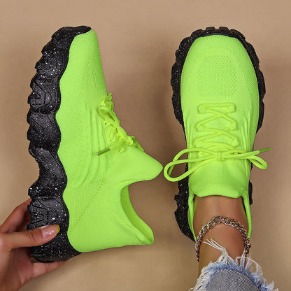 Cross-Border Aliexpress Amazon Large Size Sports Women's Shoes Breathable Fly Knit Socks Shoes Slip-On Slip-Ons