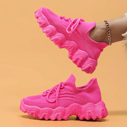 Cross-Border Aliexpress Amazon Large Size Sports Women's Shoes Breathable Fly Knit Socks Shoes Slip-On Slip-Ons