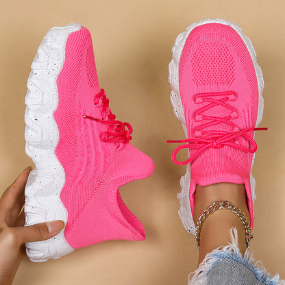 Cross-Border Aliexpress Amazon Large Size Sports Women's Shoes Breathable Fly Knit Socks Shoes Slip-On Slip-Ons