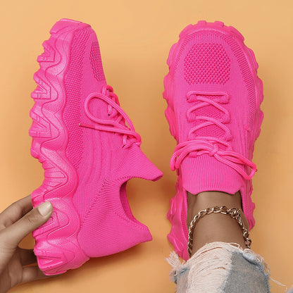 Cross-Border Aliexpress Amazon Large Size Sports Women's Shoes Breathable Fly Knit Socks Shoes Slip-On Slip-Ons