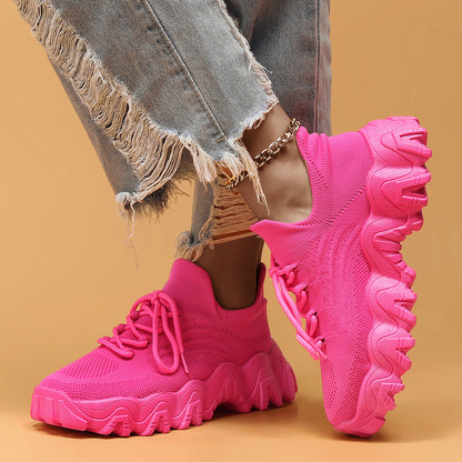 Cross-Border Aliexpress Amazon Large Size Sports Women's Shoes Breathable Fly Knit Socks Shoes Slip-On Slip-Ons